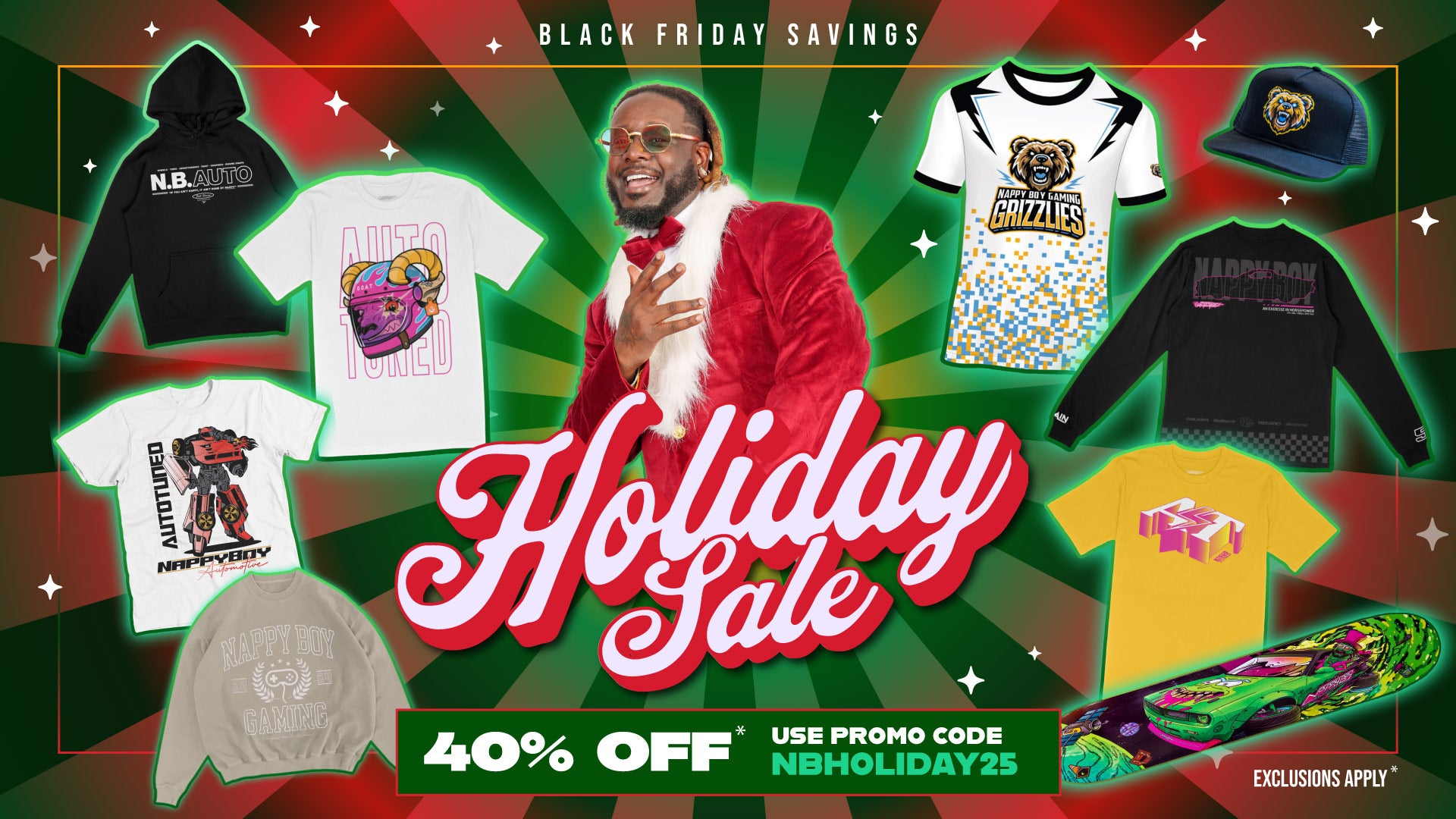 T-Pain presents the Nappy Boy Holiday Sale: 40% off